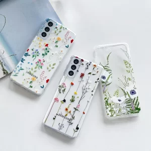 Cute Flower Painted Clear Silicone Case for Samsung 1