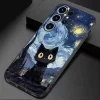 Starry Sky Cat Silicone Phone Case for Samsung 3