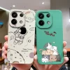 Cute Milk Tea Bear Liquid Silicone Case for Redmi Note 13 Pro 4