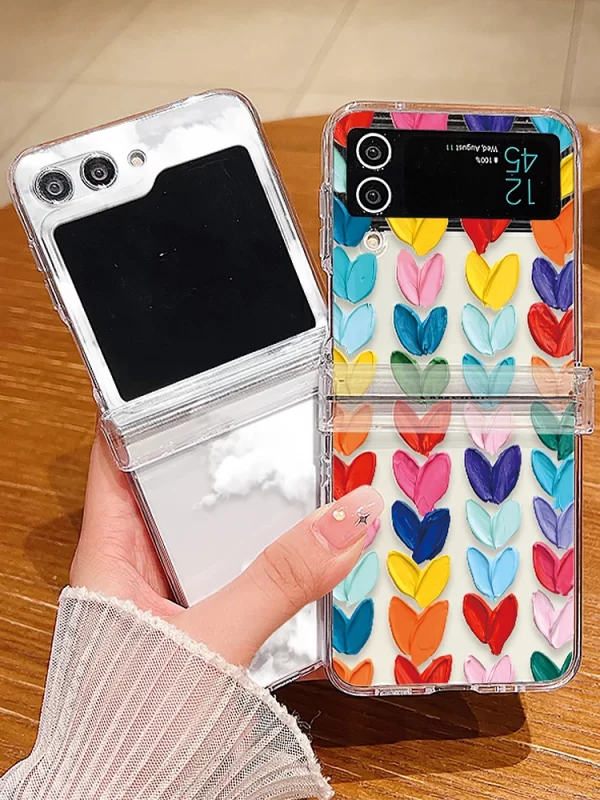 Clear Love Heart Pattern Hard PC Case for Samsung 1