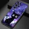 Starry Sky Cat Silicone Phone Case for Samsung 4