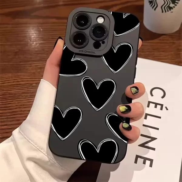 Luxury Black Love Heart Silicone Case For Xiaomi 1