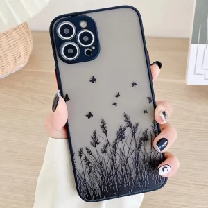 Contrast Frame Floral & Butterfly Case For Xiaomi 1