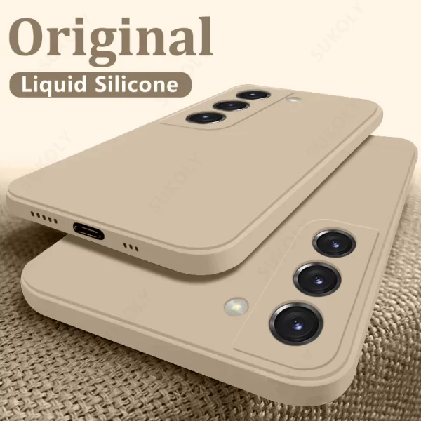 Shockproof Liquid Silicone Phone Cover Coque for Samsung 1