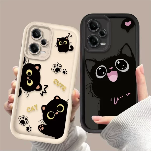 Elegant Black Cat Silicone Case For Xiaomi 1