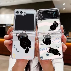 Transparent Hard Folding Luxury Pattern Case for Samsung 1