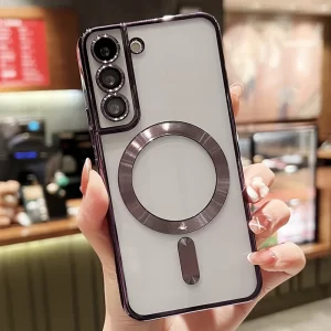 Luxury Plating Clear Magnetic Wireless Charge Case 1