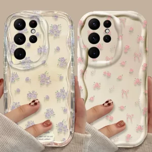 Simple Flower Rose Clear Wave Case for Samsung 1