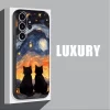 Starry Sky Cat Silicone Phone Case for Samsung 5