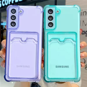 Shockproof Airbag Card Bag Wallet Clear Phone Case for Samsung 1