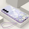 Luxury Oil Painting Flower Lanyard Case for Samsung 2