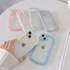 Soft Wavy Lines Candy Bumper Transparent Phone Case for iPhone 6