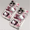 Cool Sanrio Hello Kitty Clear Soft Case for iPhone 16, 15, 14, 13, 12, 11 Pro Max 3