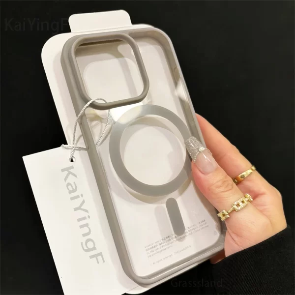 Luxury Magsafe Transparent Case – Magnetic Wireless Charging Cover for iPhone 1