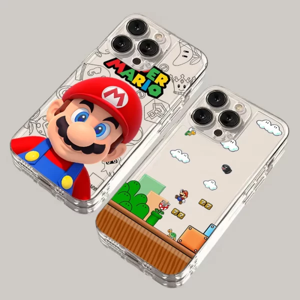 Hot Game Mario Case – Transparent Shockproof Cover for iPhone 1