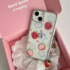 Silvery Plated Strawberry Flower Case – Y2K Stylish Cover for iPhone 2