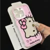 Pink Hello Kitty Face Bow Strap Case – Kawaii Y2K Lovely Cover for iPhone 2