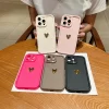 3D Gold Heart Soft Silicone Case for iPhone 16, 15, 14, 13, 12, 11 Pro Max 6