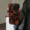 Black Brown Leopard Print Case – Vortex Pattern Shockproof Cover for iPhone 4