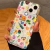 Transparent Fruit Juice Flower Pattern Case for iPhone 16, 14, 12, 13 Pro Max 3