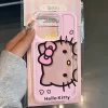 Pink Hello Kitty Face Bow Strap Case – Kawaii Y2K Lovely Cover for iPhone 4