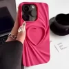 3D Love Heart Wrinkle Matte Silicone Case for iPhone 16, 15, 14, 13, 12, 11 Pro Max 2