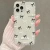 Colorful Bow Print Transparent TPU Case for iPhone 16, 15, 14, 13, 12, 11 Pro Max 6