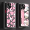 Cute Hello Kitty Matte Case – Black Soft Cover for iPhone 3