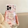 Luxury Laser Flowers Glitter Case for iPhone – Soft Silicone Shockproof Cover 6