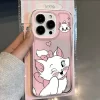 Marie Cat Bow Love Case for iPhone – Pink Kawaii Soft Silicone Cover 4