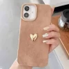 Gold Love Heart Shockproof Case for iPhone 16/15/14/13/12 Series 5