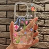 Transparent Fruit Juice Flower Pattern Case for iPhone 16, 14, 12, 13 Pro Max 5