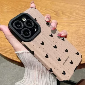 Little Love Heart Leather Case for iPhone – Fashion Silicone Shockproof Cover 1