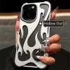 Matte 3D Hollow Flame Case for iPhone – Electroplated Soft Cover 5