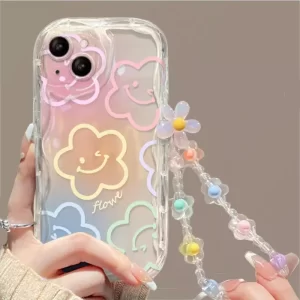 Flower Bracelet Wrist Chain Strap Back Cover for iPhone 1