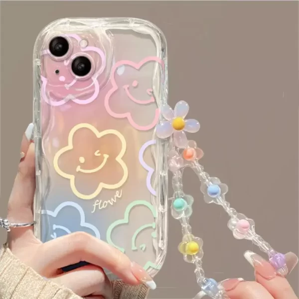 Flower Bracelet Wrist Chain Strap Back Cover for iPhone 1