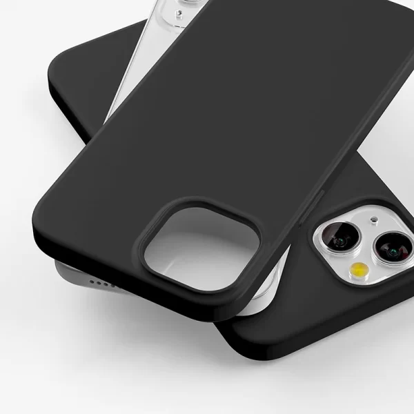 Ultra Thin Matte Silicone Soft Case – Solid Black Color Cover for iPhone 1