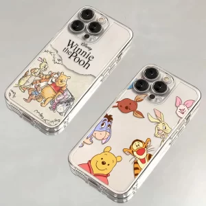 Cartoon Winnie the Pooh Transparent Phone Case for iPhone 1