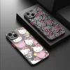 Cute Hello Kitty Matte Case – Black Soft Cover for iPhone 2