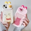 3D Ears Toy Winnie & Minnie Sliding Camera Case for iPhone 16, 15, 14, 13, 12, 11 Pro Max 3