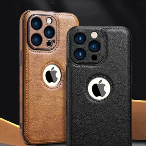 High-Quality PU Leather Logo View Case – Business Mobile Cover for iPhone 1