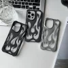 3D Flame Pattern Slim Phone Case for iPhone 16, 15, 14, 13, 12, 11 Pro Max 5