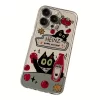 Tomato Sauce Black Cat Case – Transparent Soft Silicone Cover for iPhone 2