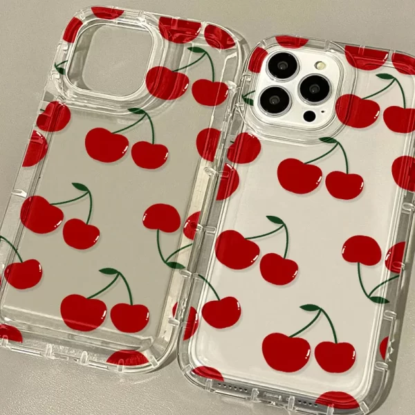 Red Cherry Clear Case for iPhone – Cute Silicone Soft Cover 1