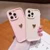 3D Gold Heart Soft Silicone Case for iPhone 16, 15, 14, 13, 12, 11 Pro Max 5