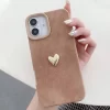 Gold Love Heart Shockproof Case for iPhone 16/15/14/13/12 Series 6