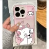 Marie Cat Bow Love Case for iPhone – Pink Kawaii Soft Silicone Cover 2