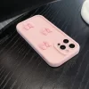 3D Cute Pink Butterfly Soft Silicone Case for iPhone 16, 15, 14, 13, 12, 11 Pro Max 5