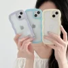 Soft Wavy Lines Candy Bumper Transparent Phone Case for iPhone 3