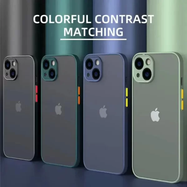 Shockproof Armor Matte Case for iPhone 16, 15, 14, 13, 12, 11 Pro Max 1